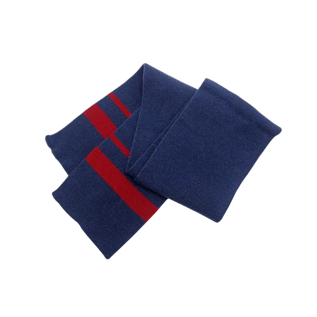 Wholesale High Quality Knitted Men Solid Color Stripe Scarf