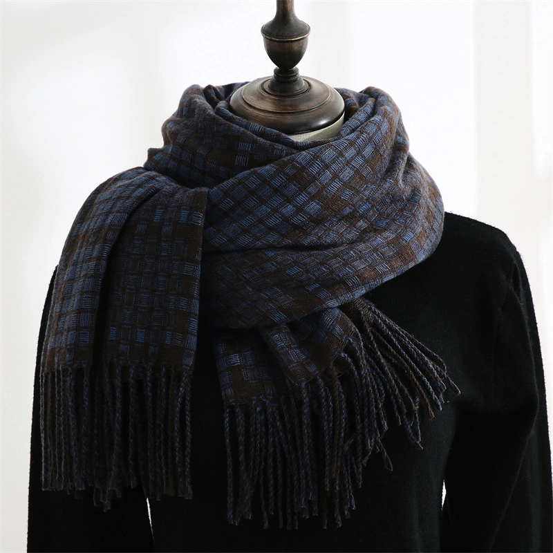 Winter Cashmere Warm Printed Plaid Japanese and Korean Sweet Shawl MID-Length Lady Scarf