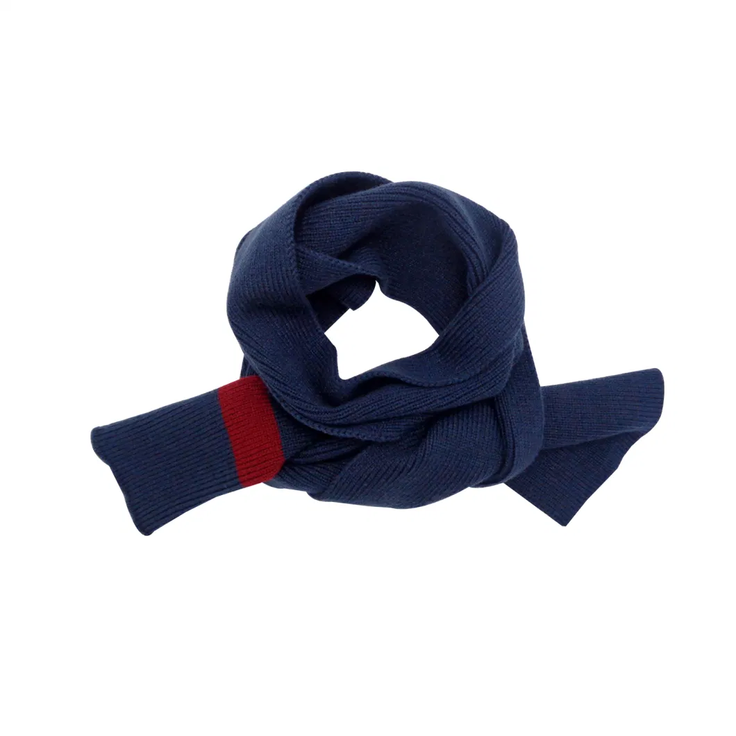 Wholesale High Quality Knitted Men Solid Color Stripe Scarf